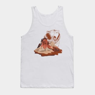 Bear Roaring in Red Mountain Landscape | Gift Idea for Travelers who love Hiking or Camping | Wanderlust Tank Top